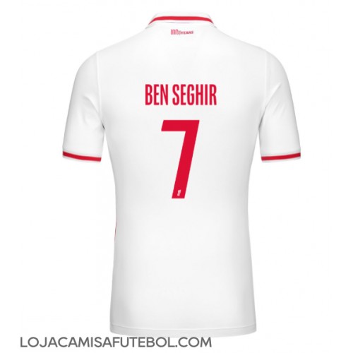Camisa de Futebol AS Monaco Eliesse Ben Seghir #7 Equipamento Principal 2024-25 Manga Curta